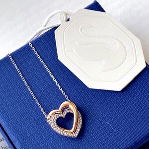 Swarovski “Infinity” Two-tone Double Heart Pendant Necklace
